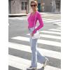 image:imageLUXVEER Long Sleeve Shirts for Women Lace V Neck Ribbed Fitted TShirt Dressy Business Casual Blouses 2026 Trendy Fall TopsRose Pink