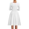 image:imageKaximil Womens Long Sleeve V Neck A Line Elegant Midi Dress Ruffle Flowy Wedding Guest Party Cocktail DressesWhite