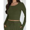 image:imageTrendy Queen 2 Piece Matching Lounge Sets for Women Fall Fashion Outfits 2026 Two Piece Travel Sweatsuits ClothesArmy Green