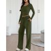 image:imageTrendy Queen 2 Piece Matching Lounge Sets for Women Fall Fashion Outfits 2026 Two Piece Travel Sweatsuits ClothesArmy Green