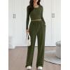 image:imageTrendy Queen 2 Piece Matching Lounge Sets for Women Fall Fashion Outfits 2026 Two Piece Travel Sweatsuits ClothesArmy Green