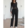 image:imageTrendy Queen 2 Piece Matching Lounge Sets for Women Fall Fashion Outfits 2026 Two Piece Travel Sweatsuits ClothesBlack