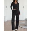 image:imageTrendy Queen 2 Piece Matching Lounge Sets for Women Fall Fashion Outfits 2026 Two Piece Travel Sweatsuits ClothesBlack