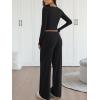 image:imageTrendy Queen 2 Piece Matching Lounge Sets for Women Fall Fashion Outfits 2026 Two Piece Travel Sweatsuits ClothesBlack