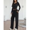 image:imageTrendy Queen 2 Piece Matching Lounge Sets for Women Fall Fashion Outfits 2026 Two Piece Travel Sweatsuits ClothesBlack