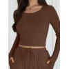 image:imageTrendy Queen 2 Piece Matching Lounge Sets for Women Fall Fashion Outfits 2026 Two Piece Travel Sweatsuits ClothesCoffee Brown