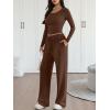 image:imageTrendy Queen 2 Piece Matching Lounge Sets for Women Fall Fashion Outfits 2026 Two Piece Travel Sweatsuits ClothesCoffee Brown