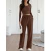 image:imageTrendy Queen 2 Piece Matching Lounge Sets for Women Fall Fashion Outfits 2026 Two Piece Travel Sweatsuits ClothesCoffee Brown