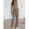 image:imageTrendy Queen 2 Piece Matching Lounge Sets for Women Fall Fashion Outfits 2026 Two Piece Travel Sweatsuits ClothesMocha