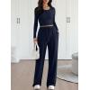 image:imageTrendy Queen 2 Piece Matching Lounge Sets for Women Fall Fashion Outfits 2026 Two Piece Travel Sweatsuits ClothesNavy