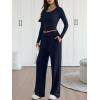 image:imageTrendy Queen 2 Piece Matching Lounge Sets for Women Fall Fashion Outfits 2026 Two Piece Travel Sweatsuits ClothesNavy