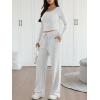 image:imageTrendy Queen 2 Piece Matching Lounge Sets for Women Fall Fashion Outfits 2026 Two Piece Travel Sweatsuits ClothesOat Grey