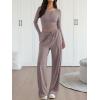 image:imageTrendy Queen 2 Piece Matching Lounge Sets for Women Fall Fashion Outfits 2026 Two Piece Travel Sweatsuits ClothesRose Taupe