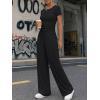 image:imageTrendy Queen Womens 2 Piece Sets Lounge Matching Set Cruise Casual Vacation Outfits Summer Wide Leg Pants Workout ClothesBlack