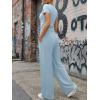 image:imageTrendy Queen Womens 2 Piece Sets Lounge Matching Set Cruise Casual Vacation Outfits Summer Wide Leg Pants Workout ClothesLight Blue