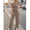 image:imageTrendy Queen Womens 2 Piece Sets Lounge Matching Set Cruise Casual Vacation Outfits Summer Wide Leg Pants Workout ClothesMocha