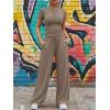image:imageTrendy Queen Womens 2 Piece Sets Lounge Matching Set Cruise Casual Vacation Outfits Summer Wide Leg Pants Workout ClothesMocha