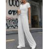 image:imageTrendy Queen Womens 2 Piece Sets Lounge Matching Set Cruise Casual Vacation Outfits Summer Wide Leg Pants Workout ClothesOatmeal Grey