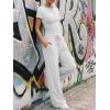 image:imageTrendy Queen Womens 2 Piece Sets Lounge Matching Set Cruise Casual Vacation Outfits Summer Wide Leg Pants Workout ClothesOatmeal Grey