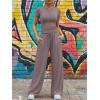 image:imageTrendy Queen Womens 2 Piece Sets Lounge Matching Set Cruise Casual Vacation Outfits Summer Wide Leg Pants Workout ClothesRose Taupe