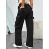 image:imageTrendy Queen Womens Cargo Sweatpants Wide Leg Workwear Pants with Pockets amp Elastic Waist Casual Joggers for TravelBlack