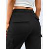 image:imageTrendy Queen Womens Cargo Sweatpants Wide Leg Workwear Pants with Pockets amp Elastic Waist Casual Joggers for TravelBlack