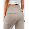image:imageTrendy Queen Womens Cargo Sweatpants Wide Leg Workwear Pants with Pockets amp Elastic Waist Casual Joggers for TravelCoffeegrey