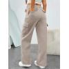 image:imageTrendy Queen Womens Cargo Sweatpants Wide Leg Workwear Pants with Pockets amp Elastic Waist Casual Joggers for TravelCoffeegrey