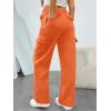 image:imageTrendy Queen Womens Cargo Sweatpants Wide Leg Workwear Pants with Pockets amp Elastic Waist Casual Joggers for TravelOrange