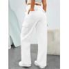 image:imageTrendy Queen Womens Cargo Sweatpants Wide Leg Workwear Pants with Pockets amp Elastic Waist Casual Joggers for TravelWhite