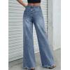 image:imageTrendy Queen Womens High Waisted Wide Leg Jeans Stretchy Straight Leg Baggy Denim PantsBlue