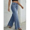 image:imageTrendy Queen Womens High Waisted Wide Leg Jeans Stretchy Straight Leg Baggy Denim PantsBlue