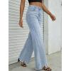 image:imageTrendy Queen Womens High Waisted Wide Leg Jeans Stretchy Straight Leg Baggy Denim PantsLight Blue