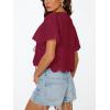image:imageTrendy Queen Womens Tie Front Tops Summer Beach Vacation 2026 Fashion Outfits Loose Fit Blouses Eyelet Embroidered ClothesWine