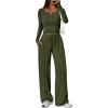 image:imageTrendy Queen 2 Piece Matching Lounge Sets for Women Fall Fashion Outfits 2026 Two Piece Travel Sweatsuits ClothesArmy Green