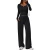 image:imageTrendy Queen 2 Piece Matching Lounge Sets for Women Fall Fashion Outfits 2026 Two Piece Travel Sweatsuits ClothesBlack