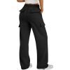 image:imageTrendy Queen Womens Cargo Sweatpants Wide Leg Workwear Pants with Pockets amp Elastic Waist Casual Joggers for TravelBlack
