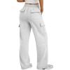 image:imageTrendy Queen Womens Cargo Sweatpants Wide Leg Workwear Pants with Pockets amp Elastic Waist Casual Joggers for TravelGrey