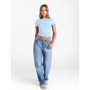 image:imageTrendy Queen Womens Boat Neck Short Sleeve TShirts Fitted Compression Summer Y2k Basic Tops 2026 Spring Outfits ClothesBabyblue