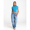 image:imageTrendy Queen Womens Boat Neck Short Sleeve TShirts Fitted Compression Summer Y2k Basic Tops 2026 Spring Outfits ClothesBlue