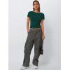 image:imageTrendy Queen Womens Boat Neck Short Sleeve TShirts Fitted Compression Summer Y2k Basic Tops 2026 Spring Outfits ClothesDarkgreen