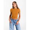 image:imageTrendy Queen Womens Boat Neck Short Sleeve TShirts Fitted Compression Summer Y2k Basic Tops 2026 Spring Outfits ClothesGolden Ochre