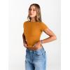 image:imageTrendy Queen Womens Boat Neck Short Sleeve TShirts Fitted Compression Summer Y2k Basic Tops 2026 Spring Outfits ClothesGolden Ochre