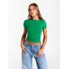 image:imageTrendy Queen Womens Boat Neck Short Sleeve TShirts Fitted Compression Summer Y2k Basic Tops 2026 Spring Outfits ClothesGreen