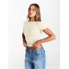image:imageTrendy Queen Womens Boat Neck Short Sleeve TShirts Fitted Compression Summer Y2k Basic Tops 2026 Spring Outfits ClothesLightapricot