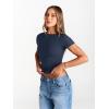 image:imageTrendy Queen Womens Boat Neck Short Sleeve TShirts Fitted Compression Summer Y2k Basic Tops 2026 Spring Outfits ClothesNavy