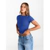 image:imageTrendy Queen Womens Boat Neck Short Sleeve TShirts Fitted Compression Summer Y2k Basic Tops 2026 Spring Outfits ClothesRoyal Blue
