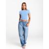 image:imageTrendy Queen Womens Boat Neck Short Sleeve TShirts Fitted Compression Summer Y2k Basic Tops 2026 Spring Outfits ClothesSky Blue
