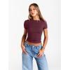 image:imageTrendy Queen Womens Boat Neck Short Sleeve TShirts Fitted Compression Summer Y2k Basic Tops 2026 Spring Outfits ClothesWinered