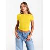 image:imageTrendy Queen Womens Boat Neck Short Sleeve TShirts Fitted Compression Summer Y2k Basic Tops 2026 Spring Outfits ClothesYellow